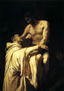 Francisco Ribalta - Christ Embracing St Bernard; public domain via Wikimedia Commons